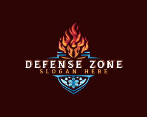 Fire Ice Shield logo design