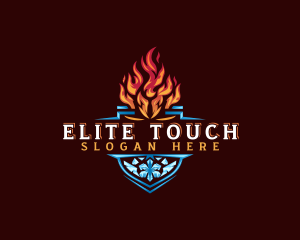 Fire Ice Shield logo design