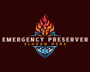 Fire Ice Shield logo design