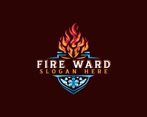 Fire Ice Shield logo design