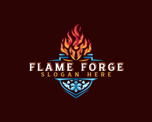 Fire Ice Shield logo design