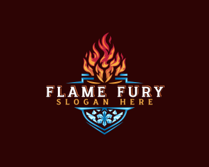 Fire Ice Shield logo design