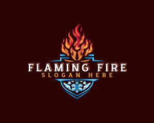 Fire Ice Shield logo design