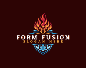 Fire Ice Shield logo design