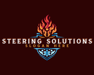 Fire Ice Shield logo design