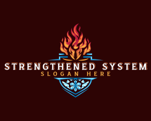 Fire Ice Shield logo design