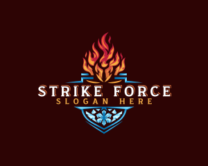 Fire Ice Shield logo design