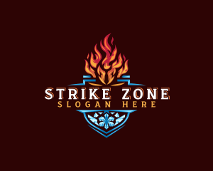 Fire Ice Shield logo design