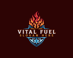 Fire Ice Shield logo design