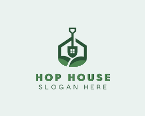 House Landscaping Shovel logo design