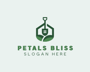 House Landscaping Shovel logo design