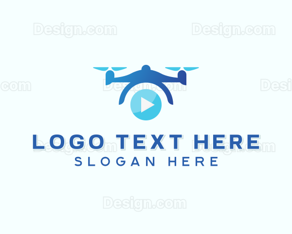 Drone Video Play Button Logo