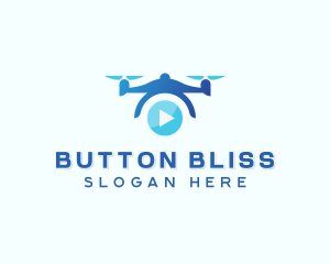 Drone Video Play Button logo design