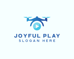 Drone Video Play Button logo design