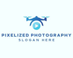 Drone Video Play Button logo design