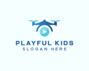 Drone Video Play Button logo design