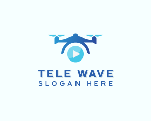 Drone Video Play Button logo design