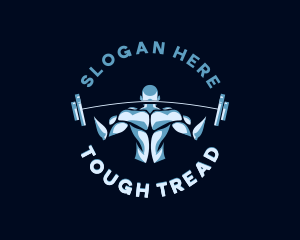 Barbell Gym Bodybuilder logo design