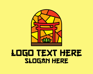 Stained Glass Shinto Shrine  Logo