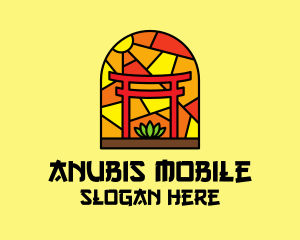 Stained Glass Shinto Shrine  logo design