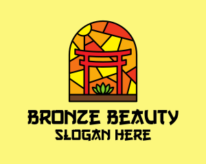 Stained Glass Shinto Shrine  logo design