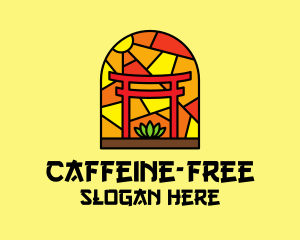 Stained Glass Shinto Shrine  logo design