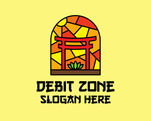 Stained Glass Shinto Shrine  logo design