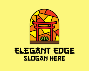 Stained Glass Shinto Shrine  logo design