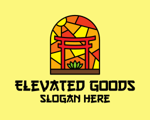 Stained Glass Shinto Shrine  logo design