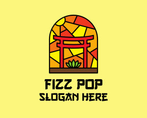 Stained Glass Shinto Shrine  logo design