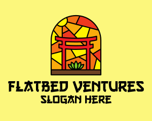 Stained Glass Shinto Shrine  logo design