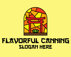 Stained Glass Shinto Shrine  logo design