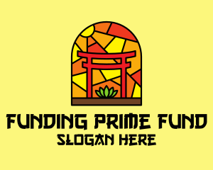 Stained Glass Shinto Shrine  logo design