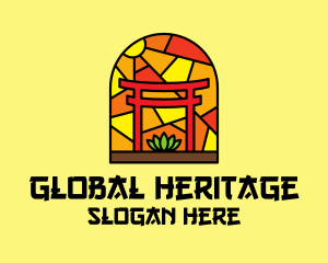 Stained Glass Shinto Shrine  logo