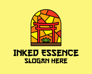 Stained Glass Shinto Shrine  logo design