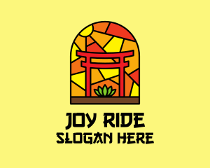 Stained Glass Shinto Shrine  logo design