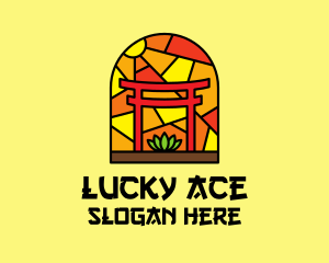 Stained Glass Shinto Shrine  logo design