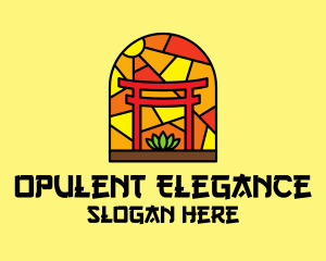 Stained Glass Shinto Shrine  logo design