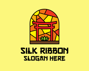 Stained Glass Shinto Shrine  logo design