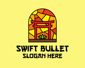 Stained Glass Shinto Shrine  logo design