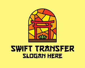 Stained Glass Shinto Shrine  logo design