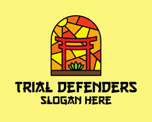 Stained Glass Shinto Shrine  logo design