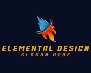 Fire Ice Element logo design