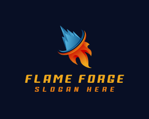 Fire Ice Element logo design