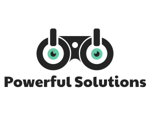 Binocular Power Button logo design