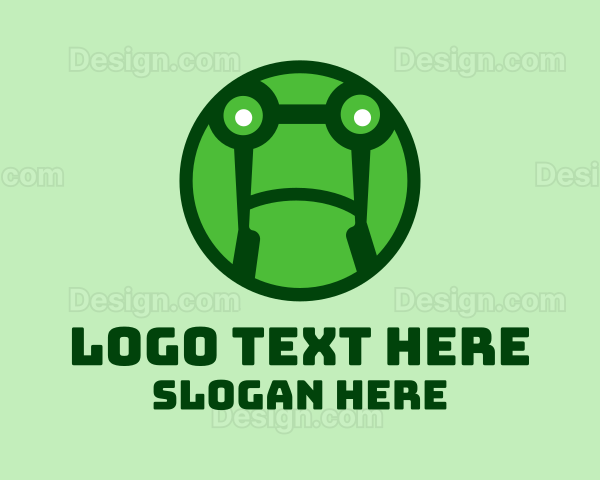 Round Green Frog Logo