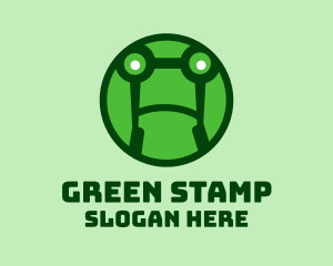 Round Green Frog  logo design