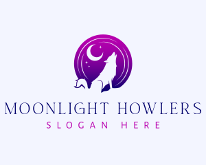 Night Wolf Dog logo design