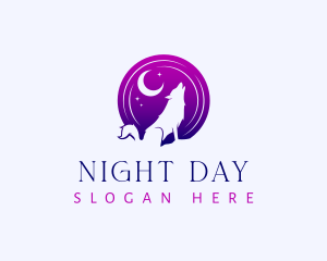 Night Wolf Dog logo design