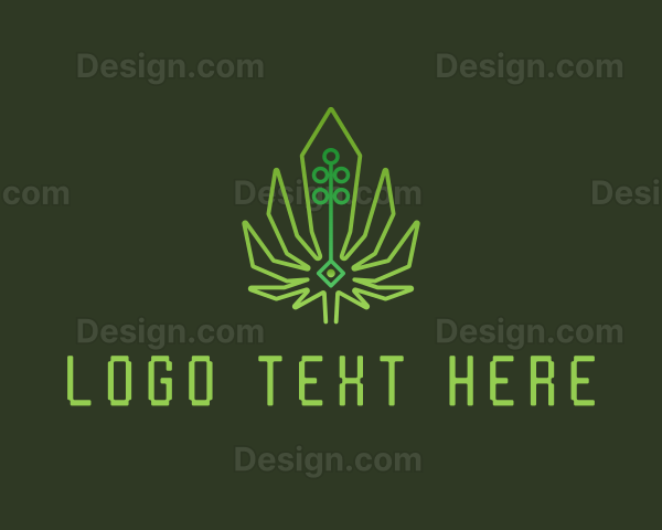 Green Cyber Weed Logo